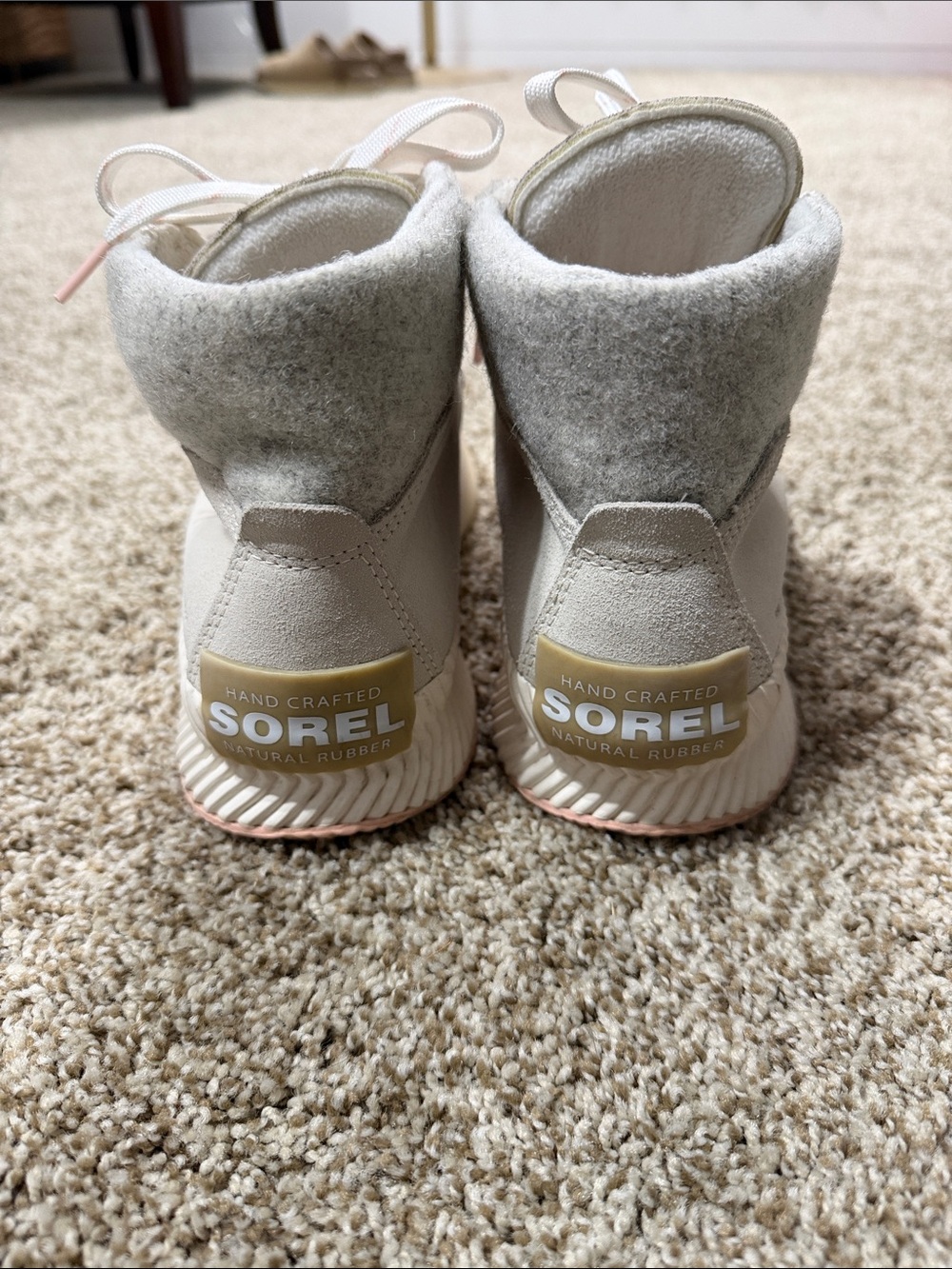 Sorel Women's Off-White and Light Gray Lace-Up Waterproof Boots - Picture 7 of 8